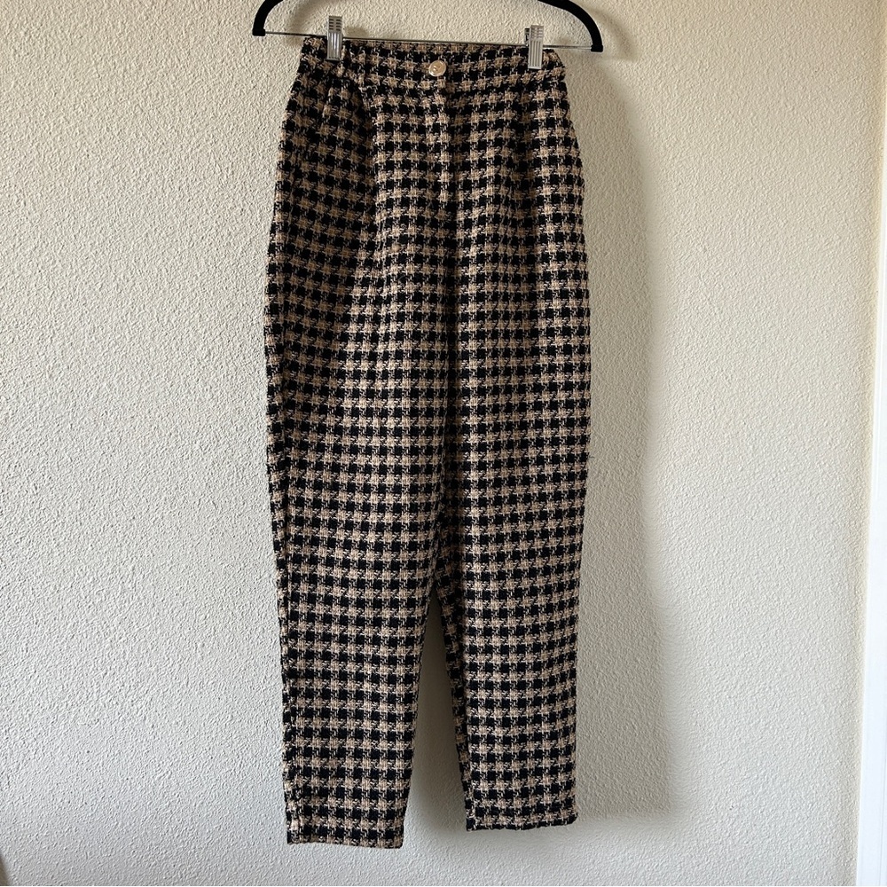 A Collection PP Tweed Trousers Women’s XS/S Houndstooth Check Preppy Academia